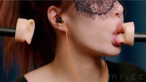 [小萌ASMR]枪麦加硅胶耳吃耳朵舔耳第三弹，无人声