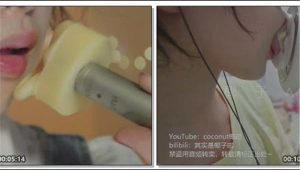 [coconut椰砸油管]合并预览版 硅胶耳穿透+慢速规律舌头摩擦